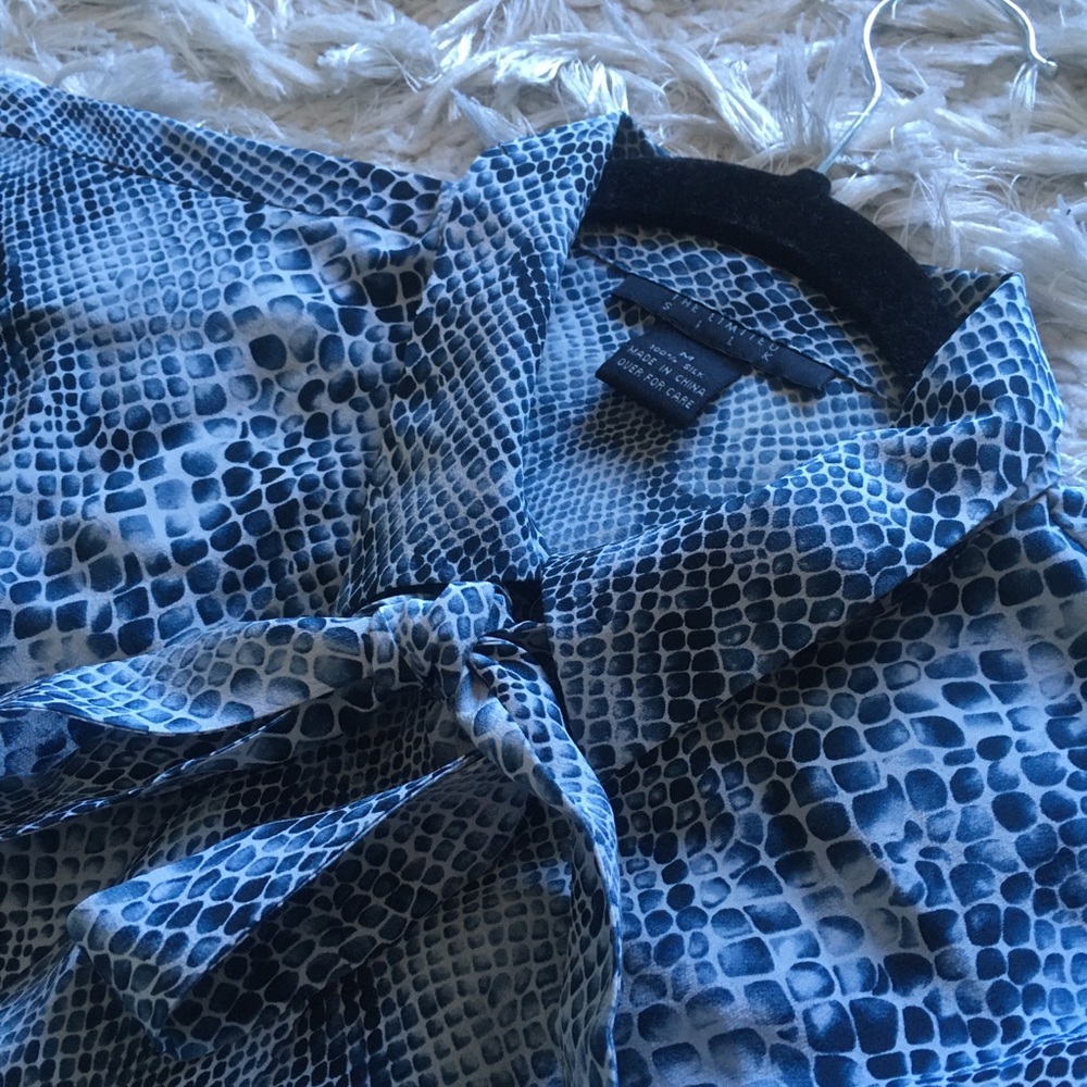 The Limited Black and White Snake Print Button-Down Blouse - Picture 4 of 4